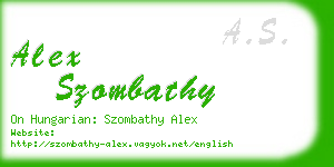 alex szombathy business card